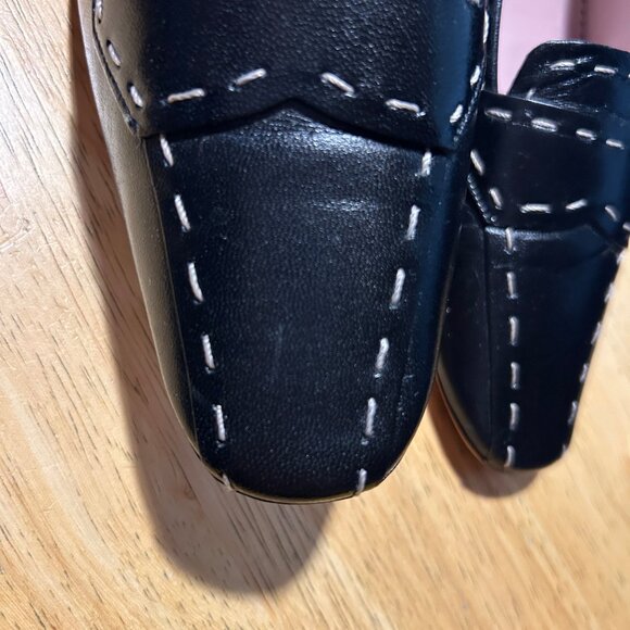 Authentic Womens Prada Black Pink Leather Buffalo City Loafer Pumps 37 US/7 - Picture 14 of 16